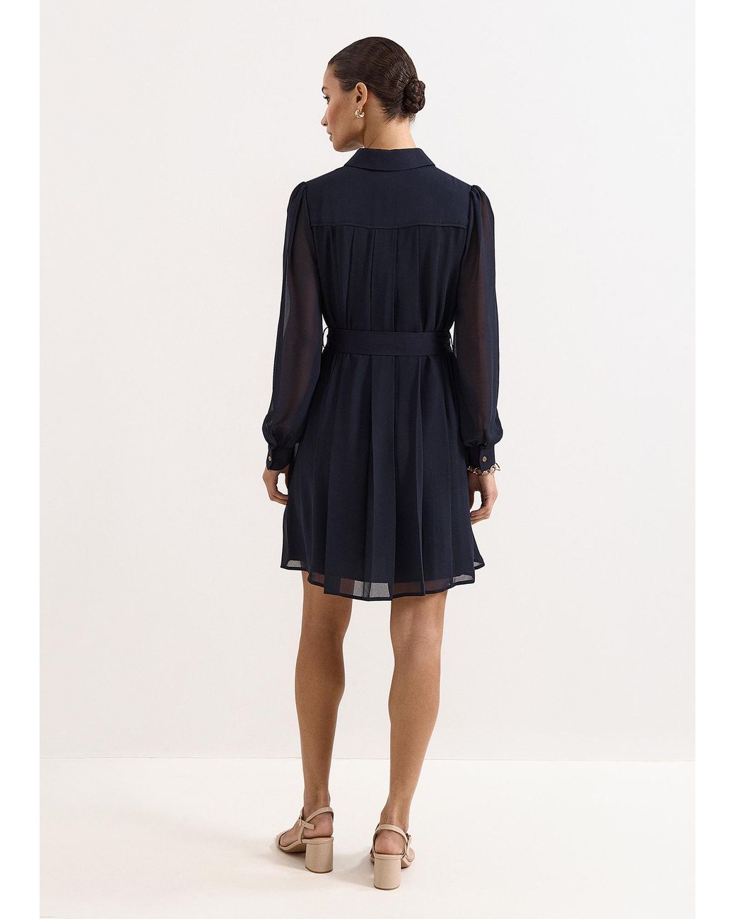 Phase Eight Blue Lottie Short Pleat Mini Dress