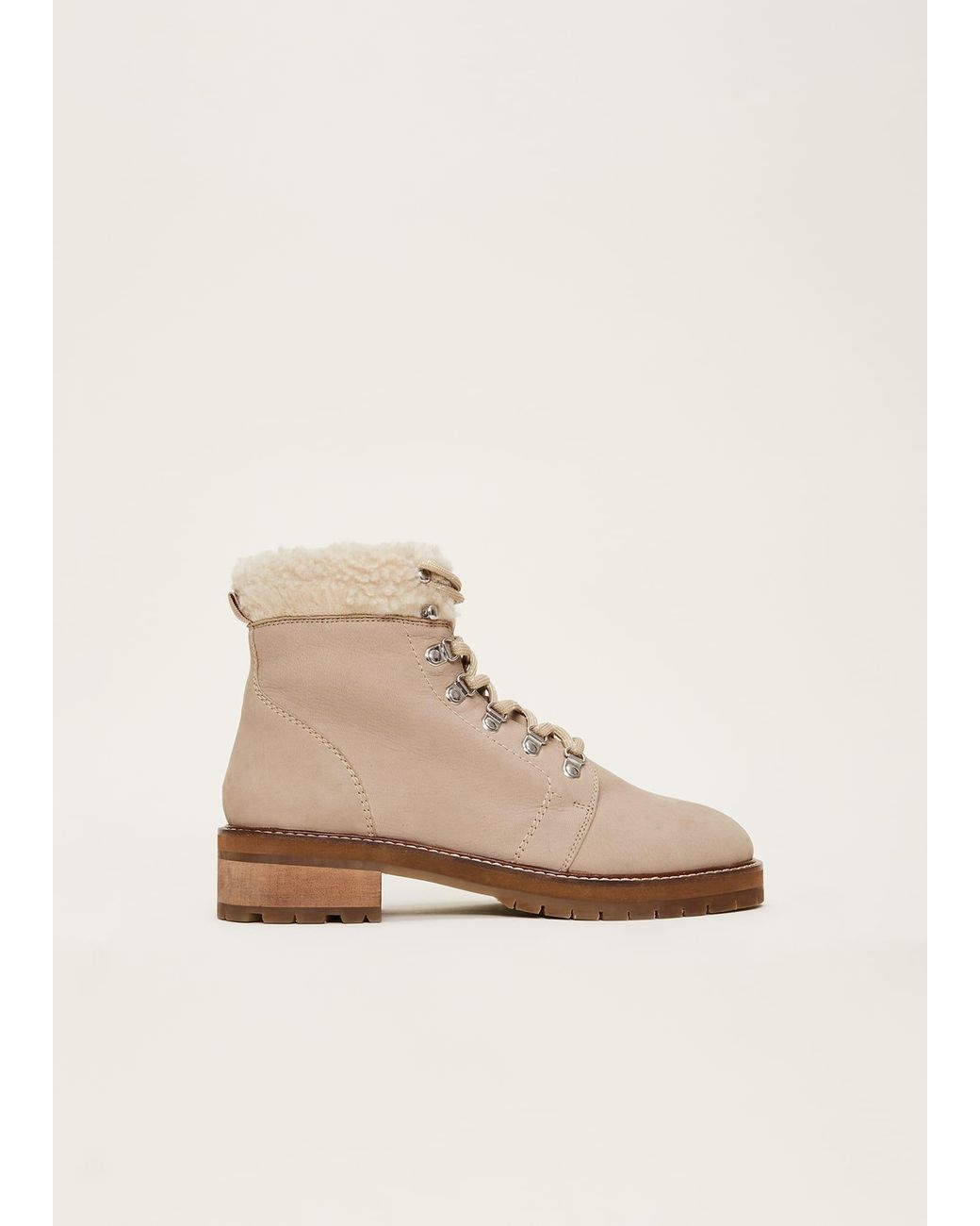 Phase Eight Natural Borg Trim Hiker Boot