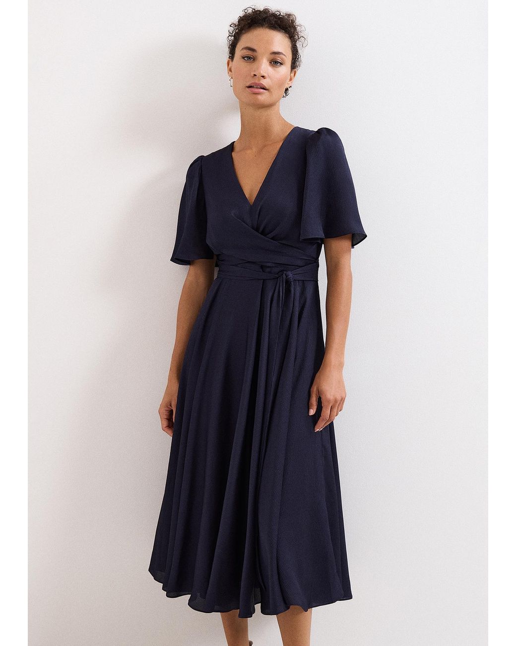 Phase Eight Blue Abbie Wrap Midi Dress