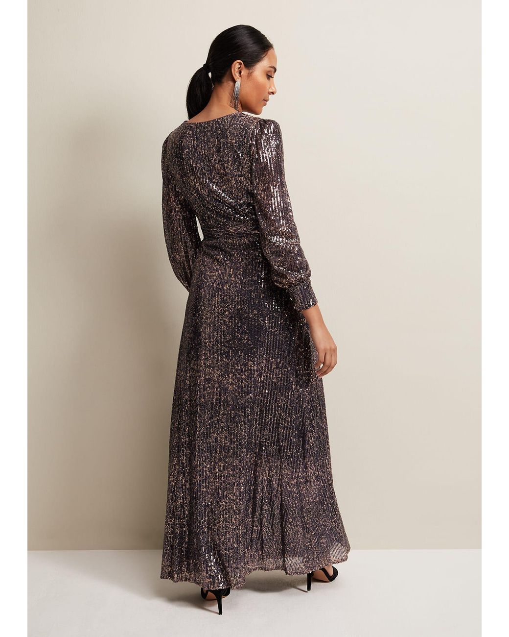 Phase Eight Metallic Petite Amily Sequin Maxi Dress