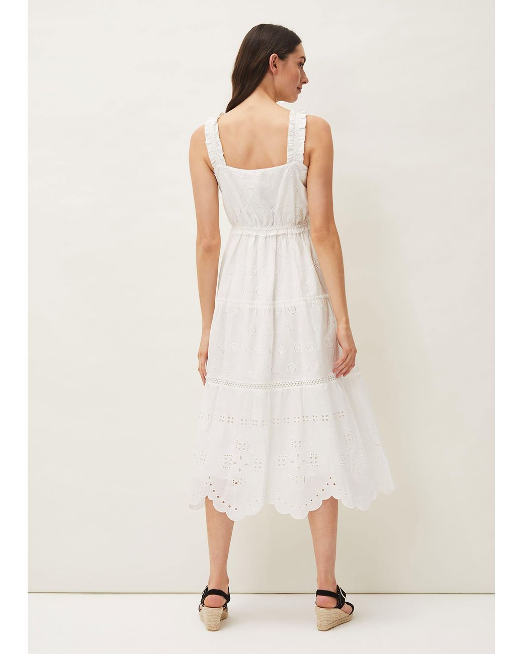 Phase Eight Natural Ellie Broderie Midi Dress