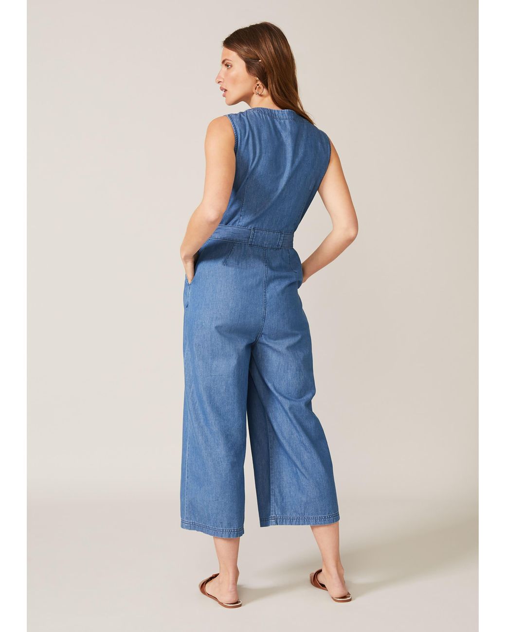 Phase Eight Blue Everly Cropped Jumpsuit