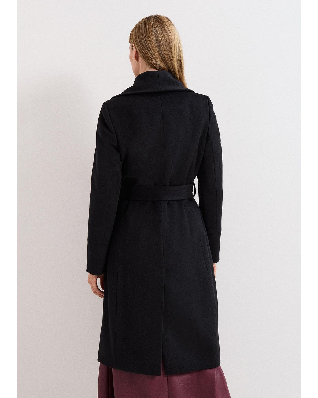 Phase Eight Black Nicci Wool Belted Coat