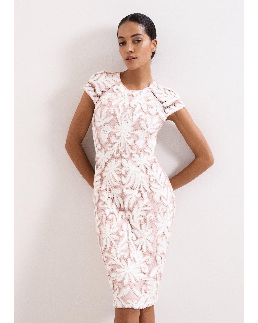 Phase Eight Pink Petite Karima Tapework Dress