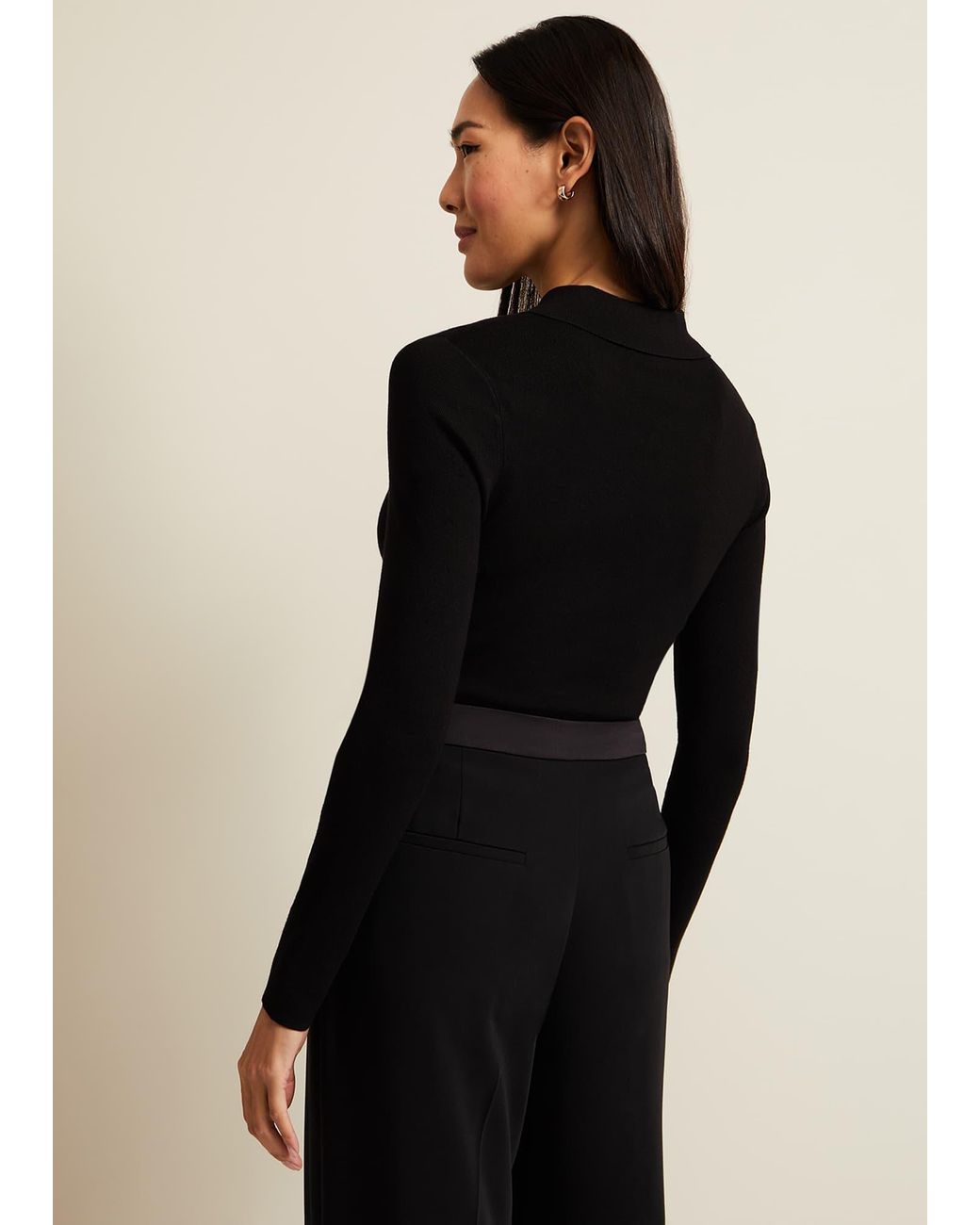 Phase Eight Black Becki Cut Out Collar Jumper