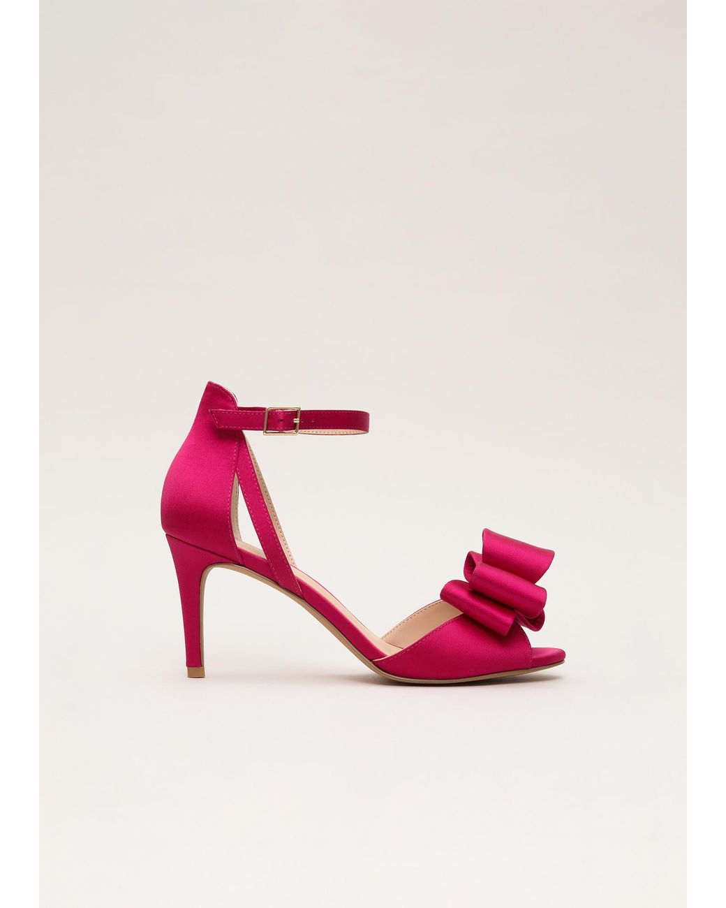 Phase Eight Pink Satin Bow Trim Sandals