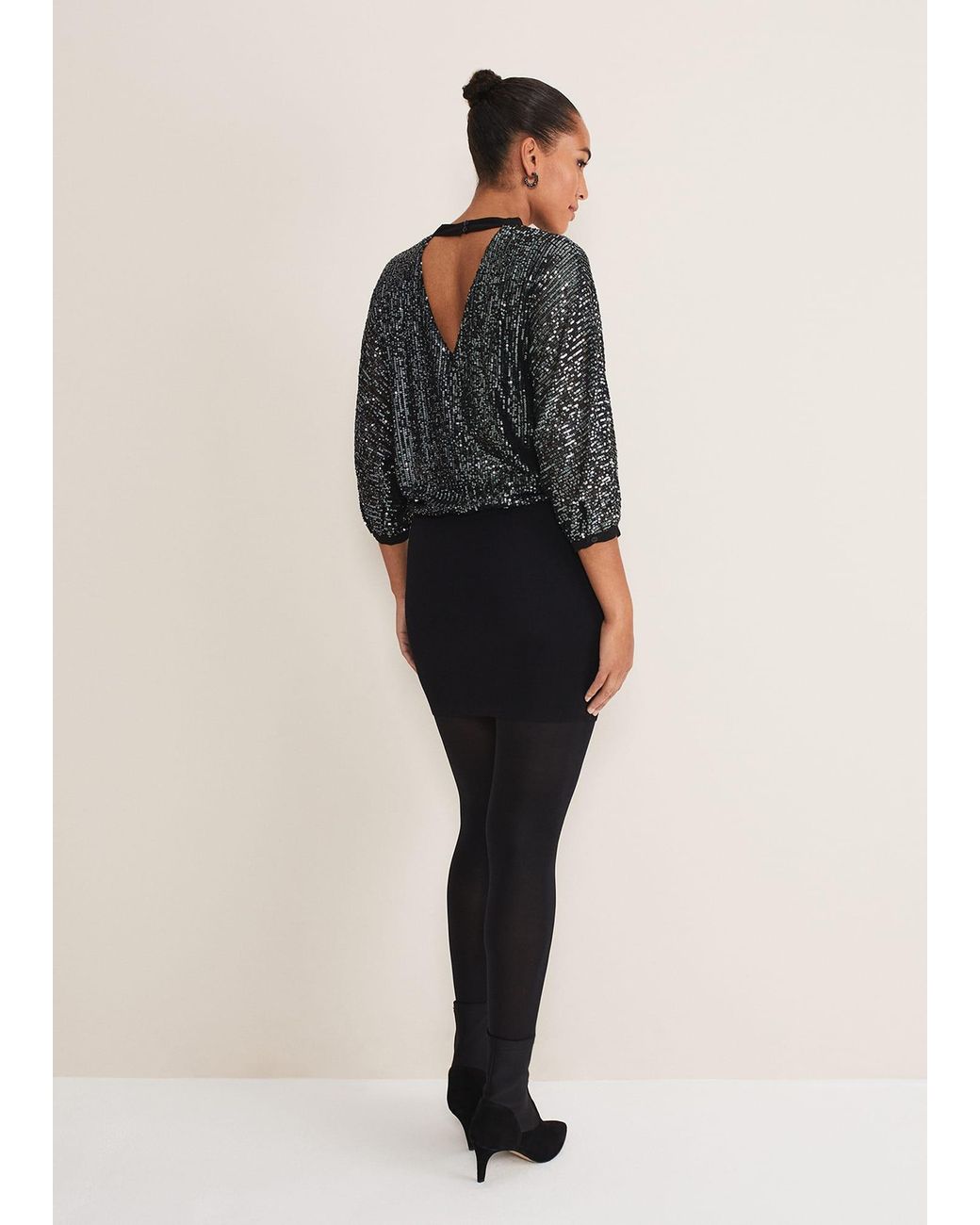 Phase Eight Multicolor Becca Batwing Sequin Dress