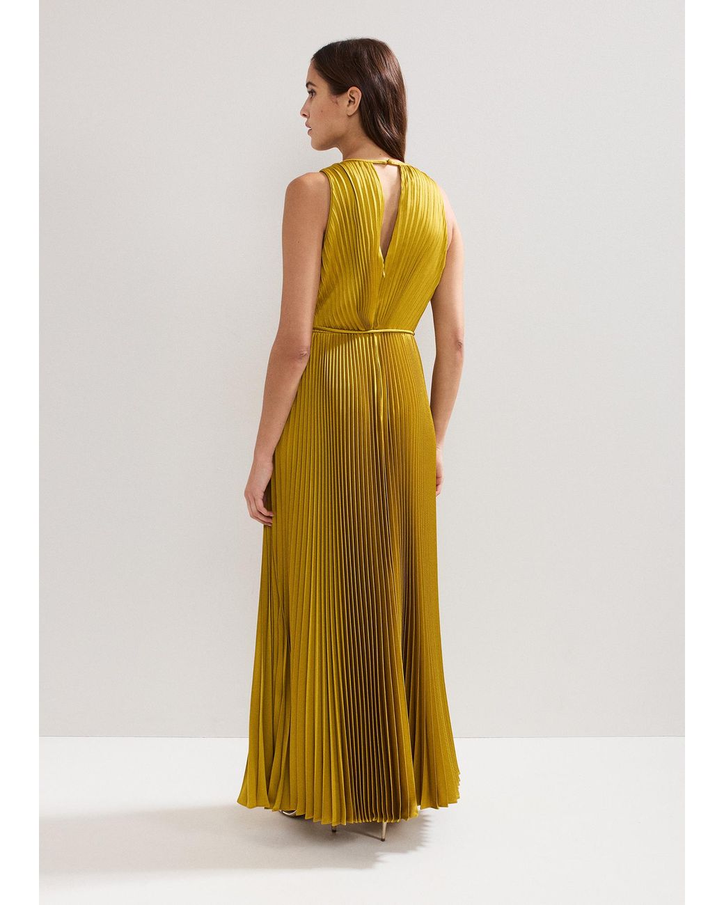 Phase Eight Metallic Dionne Pleated Maxi Dress