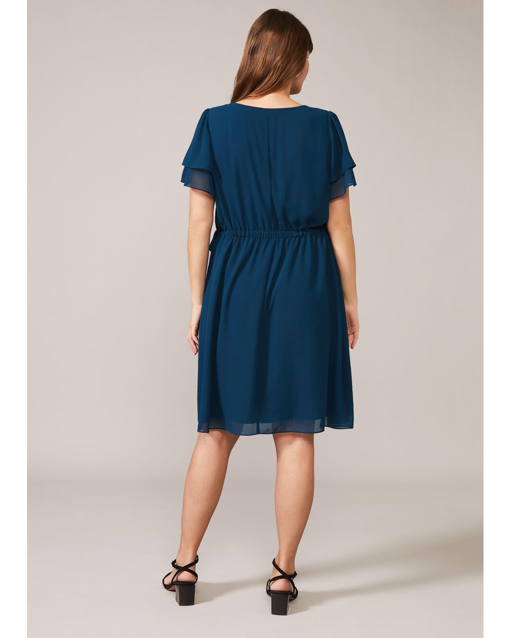 Phase Eight Blue Wynn Tie Side Dress