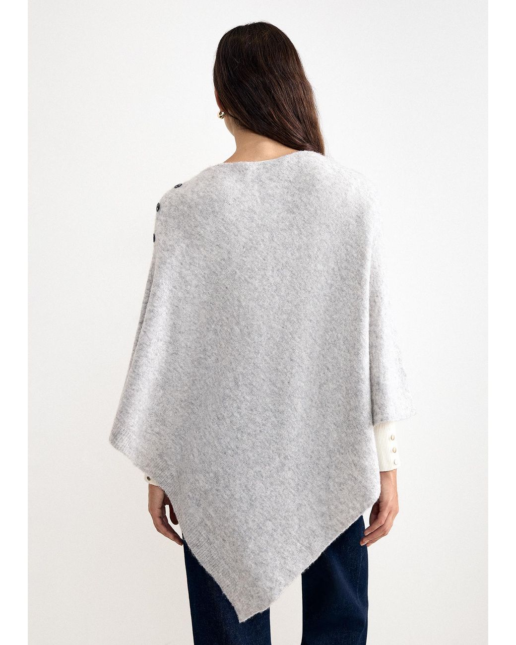 Phase Eight White Smart Button Poncho