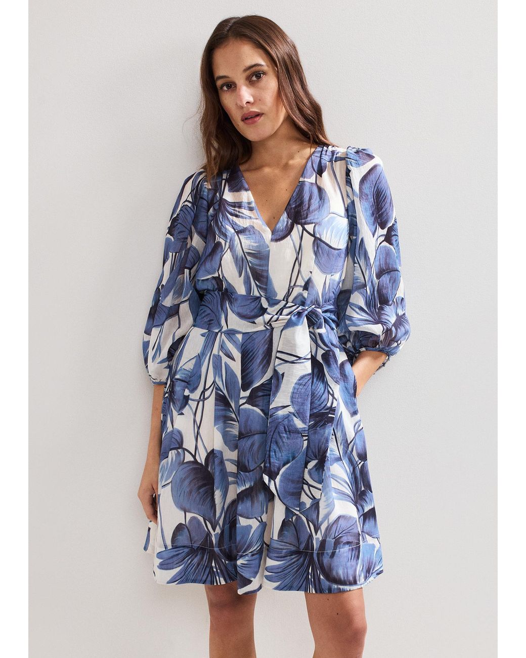 Phase Eight Blue Kaya Printed Short Dress