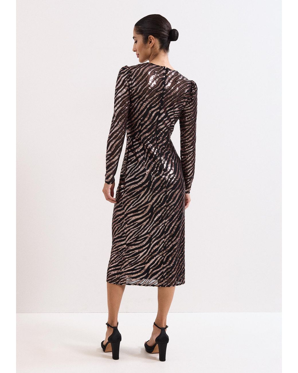 Phase Eight Black Kate Sequin Midi Dress