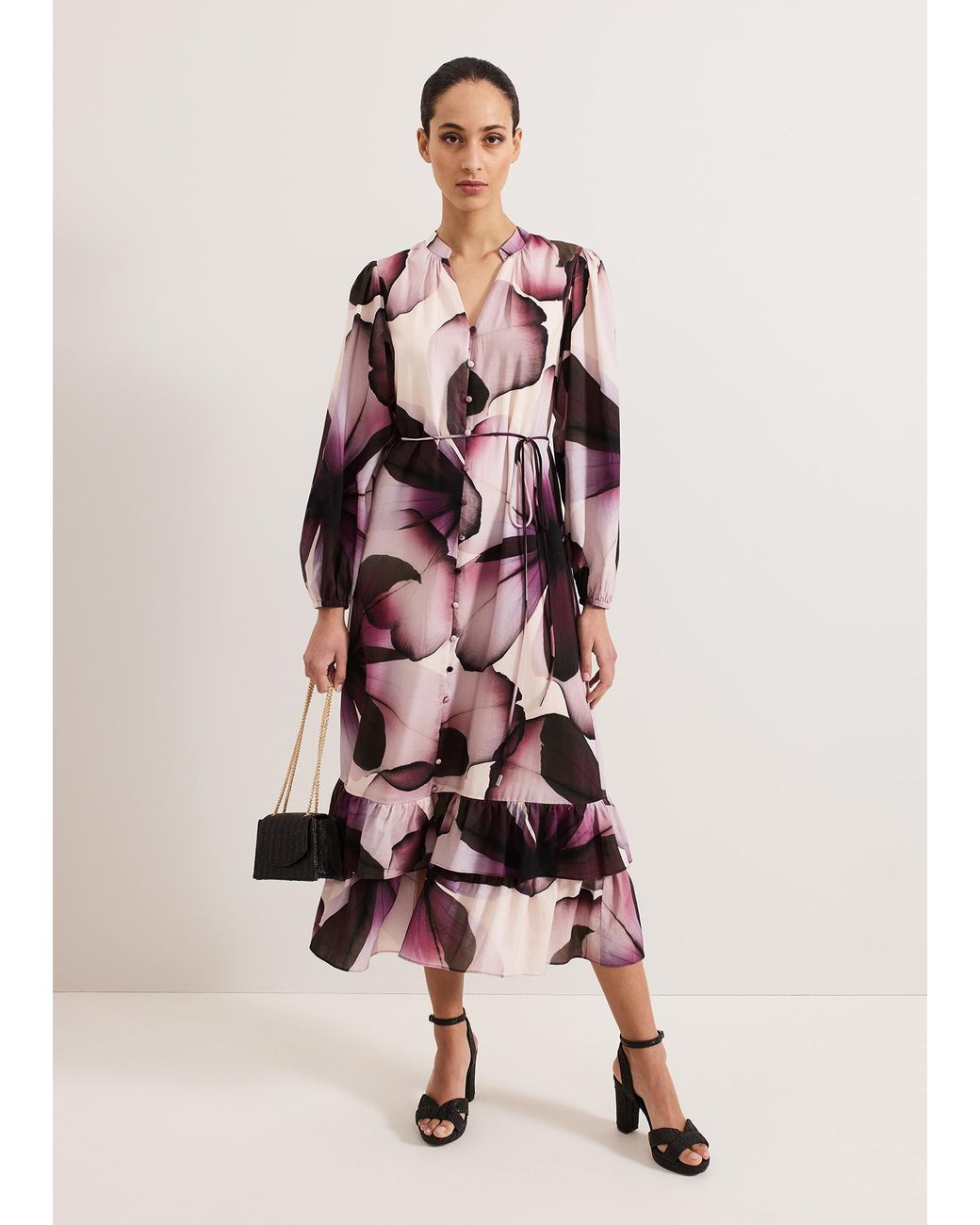 Phase Eight Pink Clarra Floral Midaxi Dress