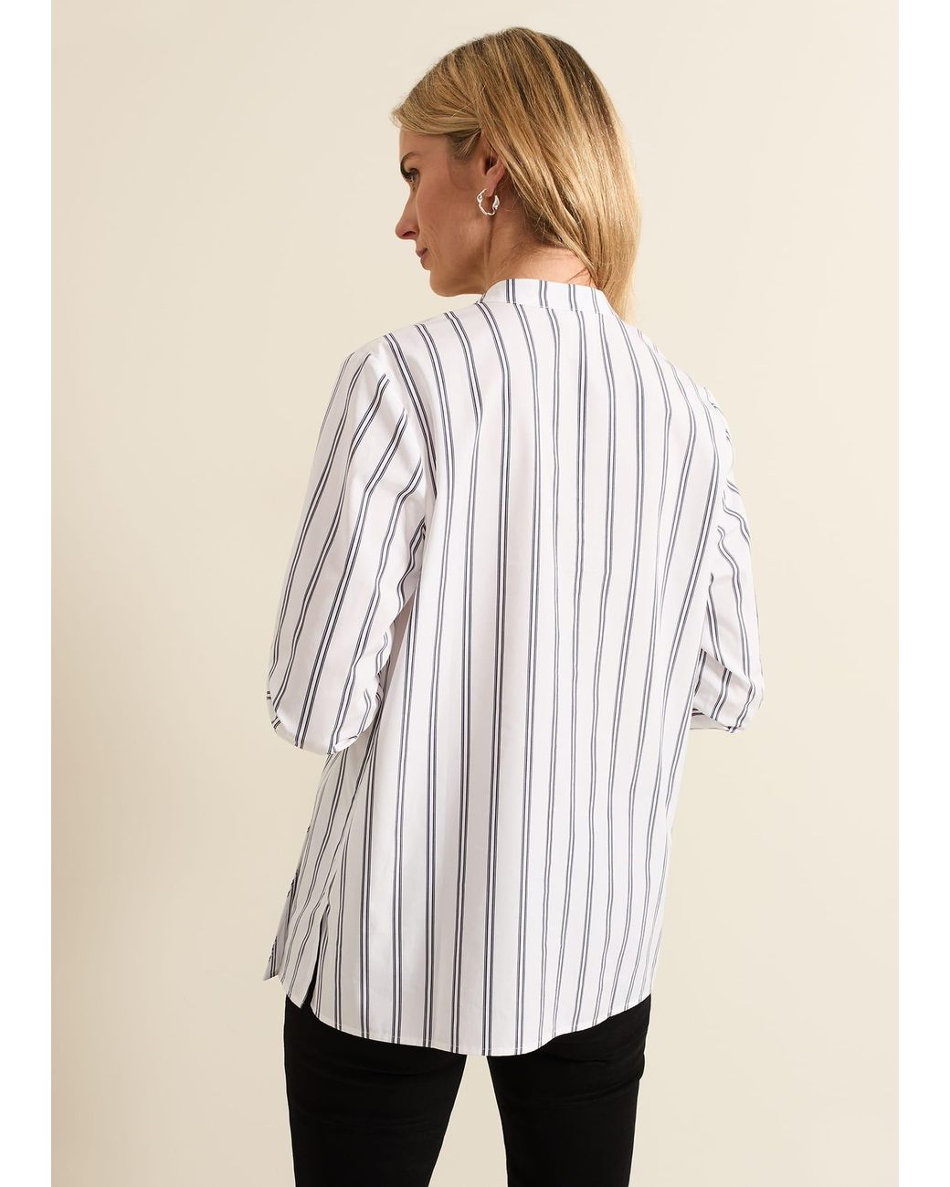 Phase Eight Natural Ashlyn Asymmetric Striped Shirt