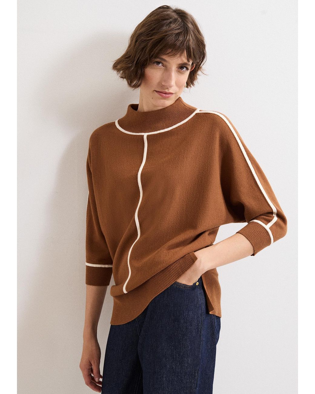 Phase Eight Blue Hallie Tipped Jumper