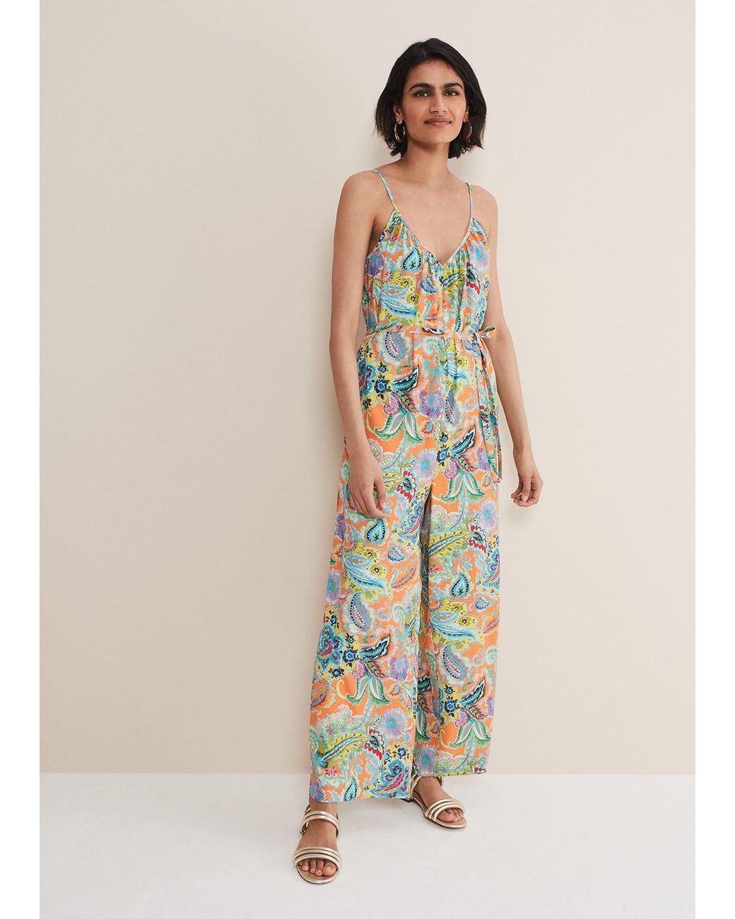 Phase Eight White Lou Printed Paisley Boilersuit