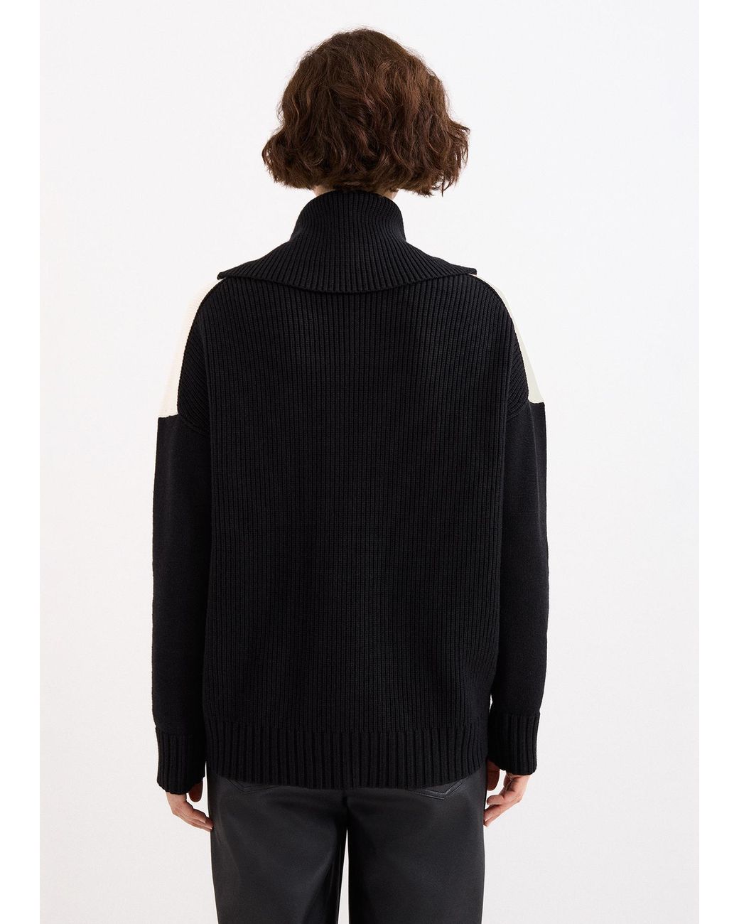 Phase Eight Black Dara Chunky Colour Block Jumper