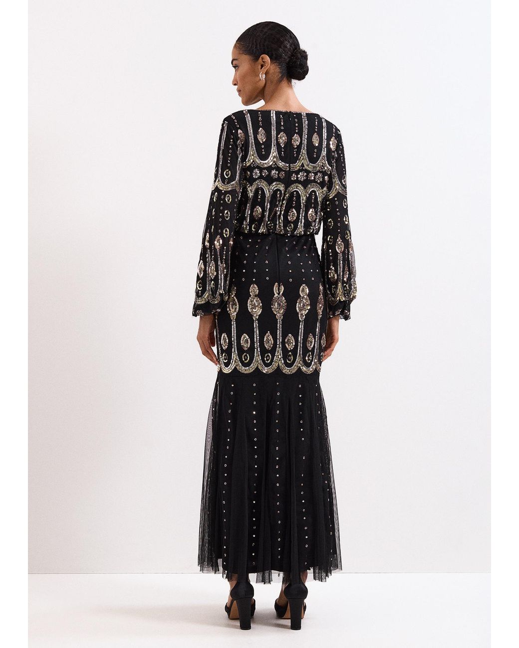 Phase Eight Black Sasha Beaded Maxi Dress
