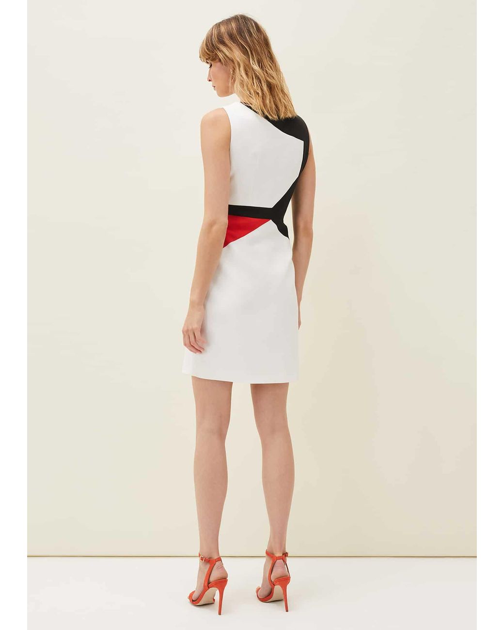 Phase Eight White Valarie Colourblock Dress