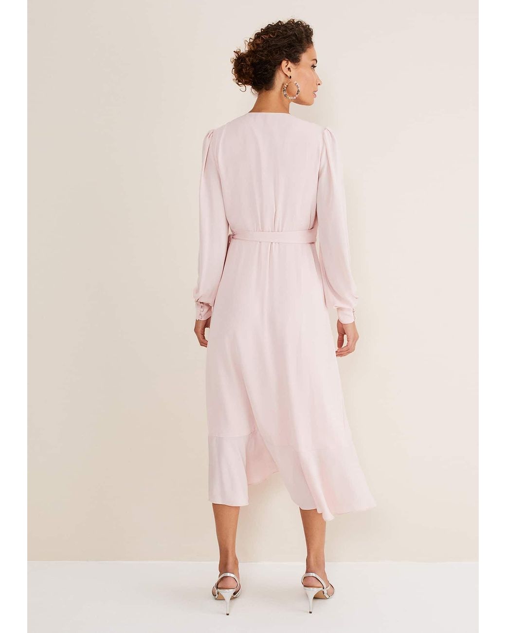 Phase Eight Pink Daisy Ruffle Midi Dress