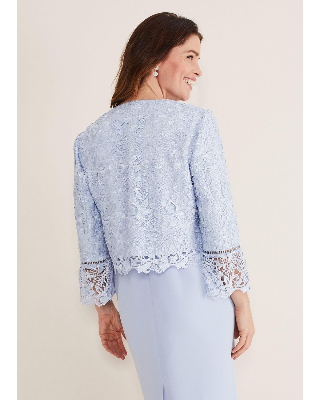 Phase Eight Blue Isabella Lace Jacket
