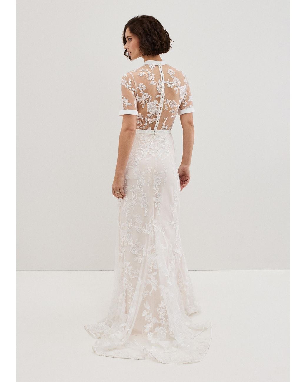 Phase Eight Multicolor Poppy Embroidered Wedding Dress