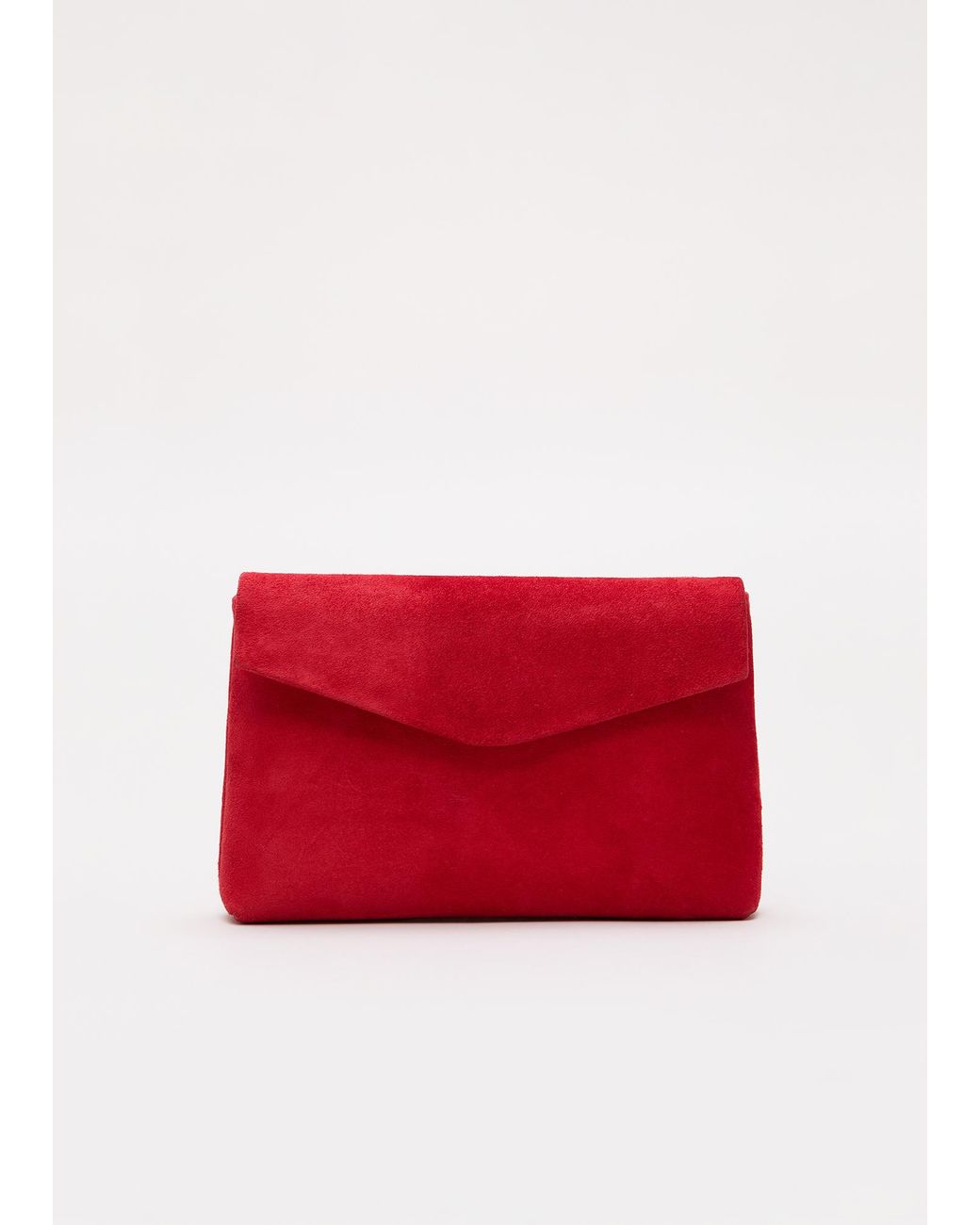 Phase Eight Red Suede Clutch Bag