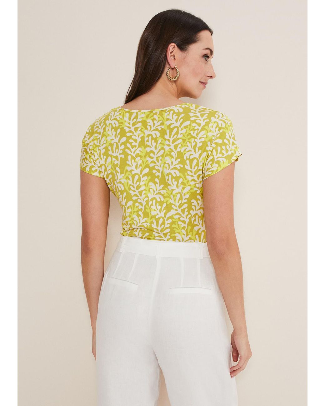 Phase Eight Yellow Rena Keyhole Top