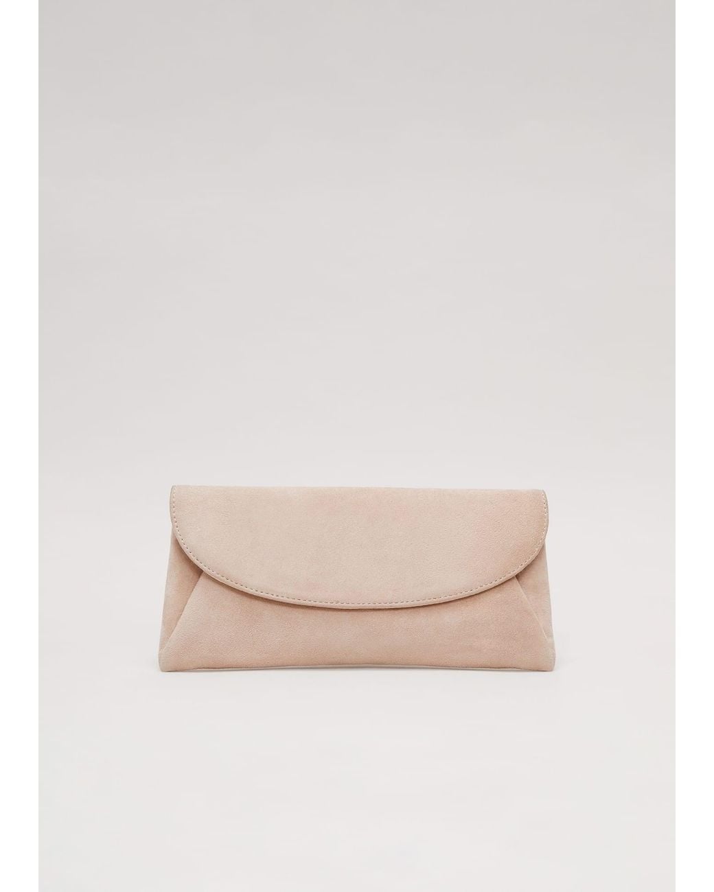 Phase Eight Natural Suede Clutch Bag