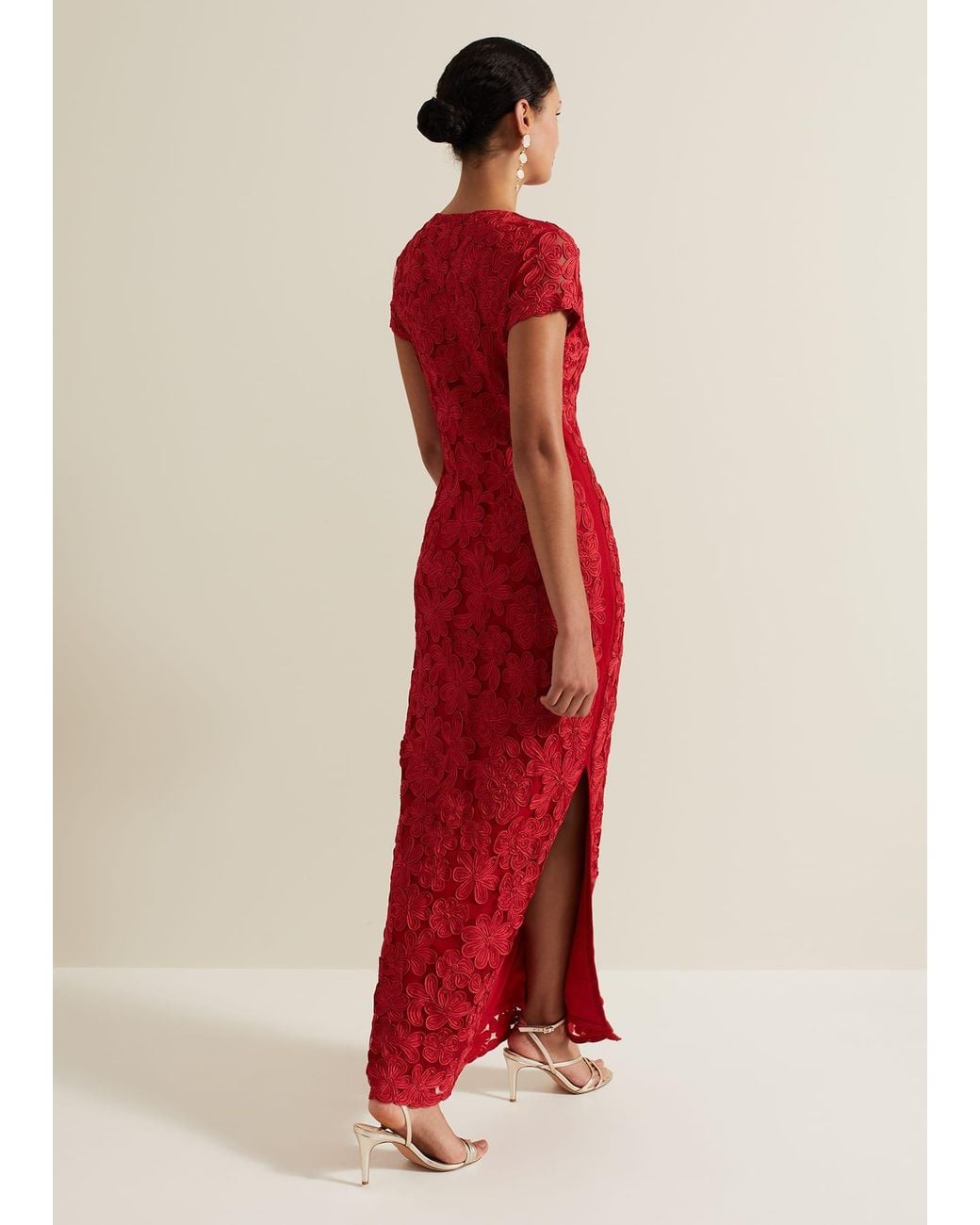 Phase Eight Red Janice Tapework Maxi Dress