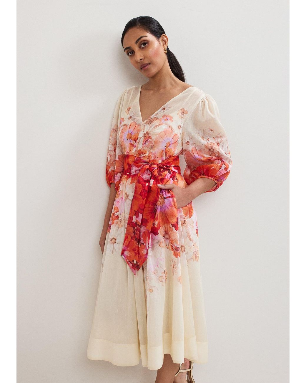 Phase Eight Red Petite Jaslyn Floral Dress