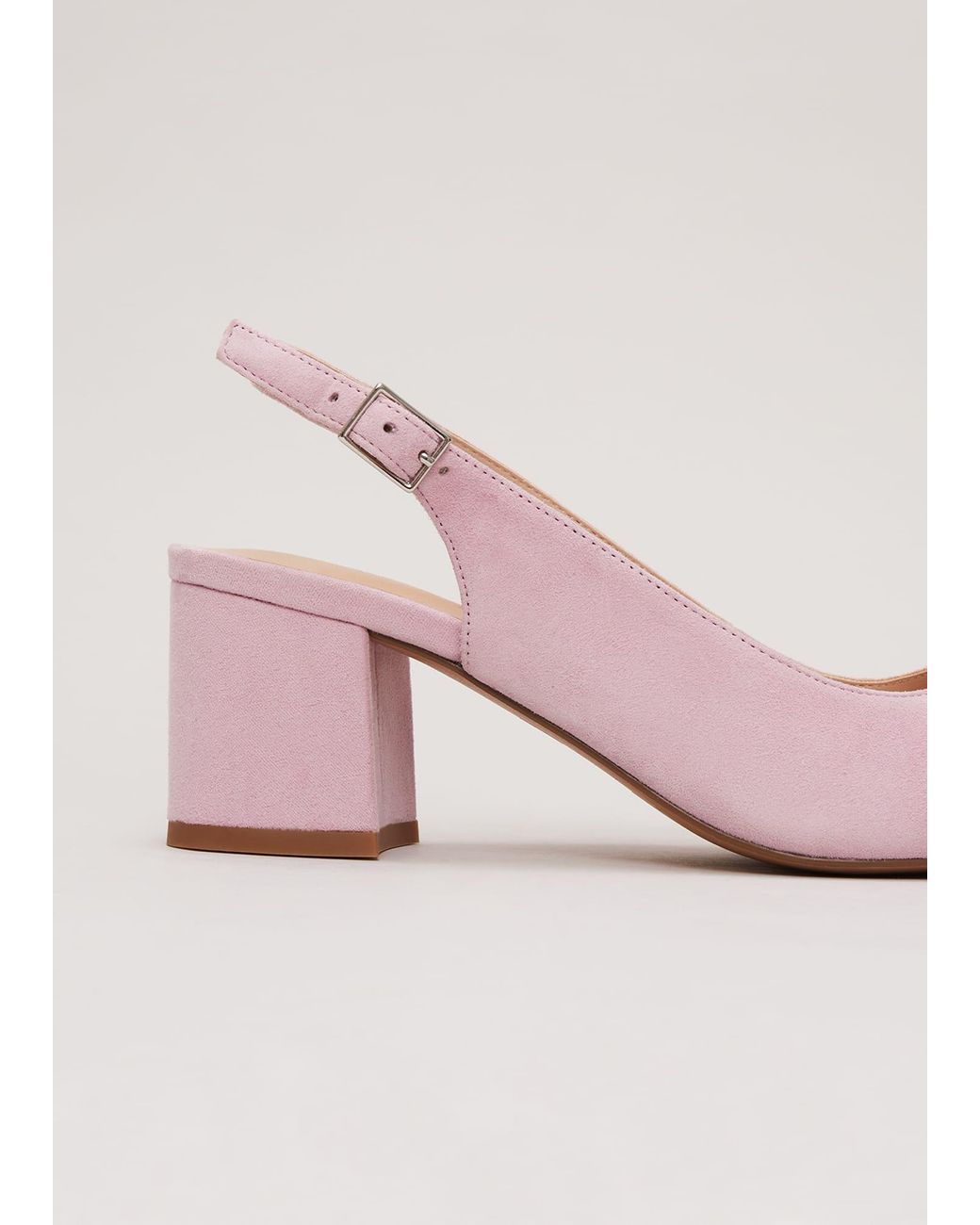Light pink block heel shoes top