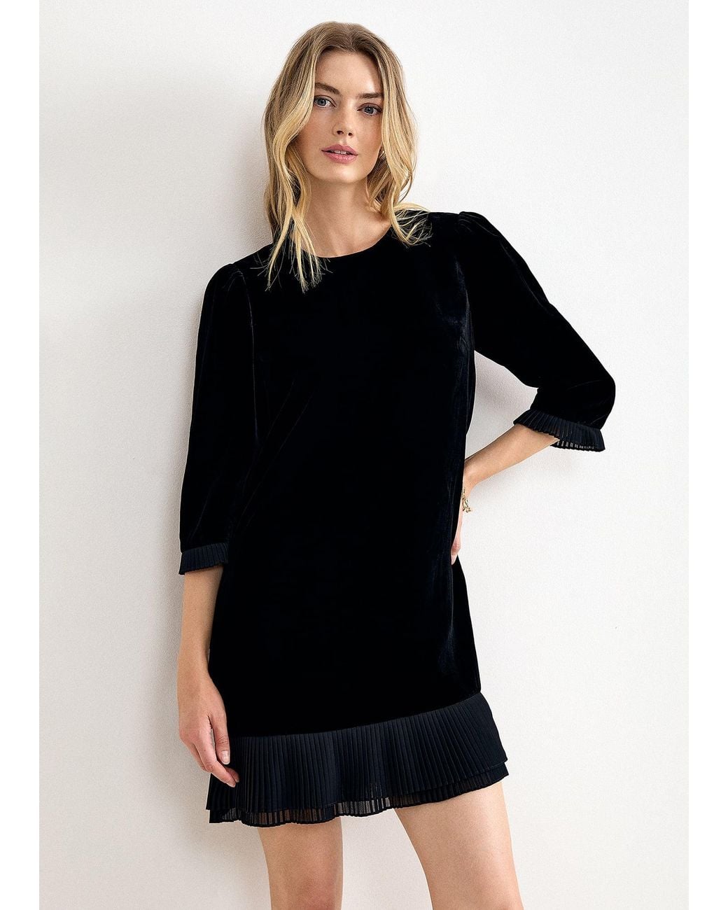 Phase Eight Black Elysia Velvet Mini Dress