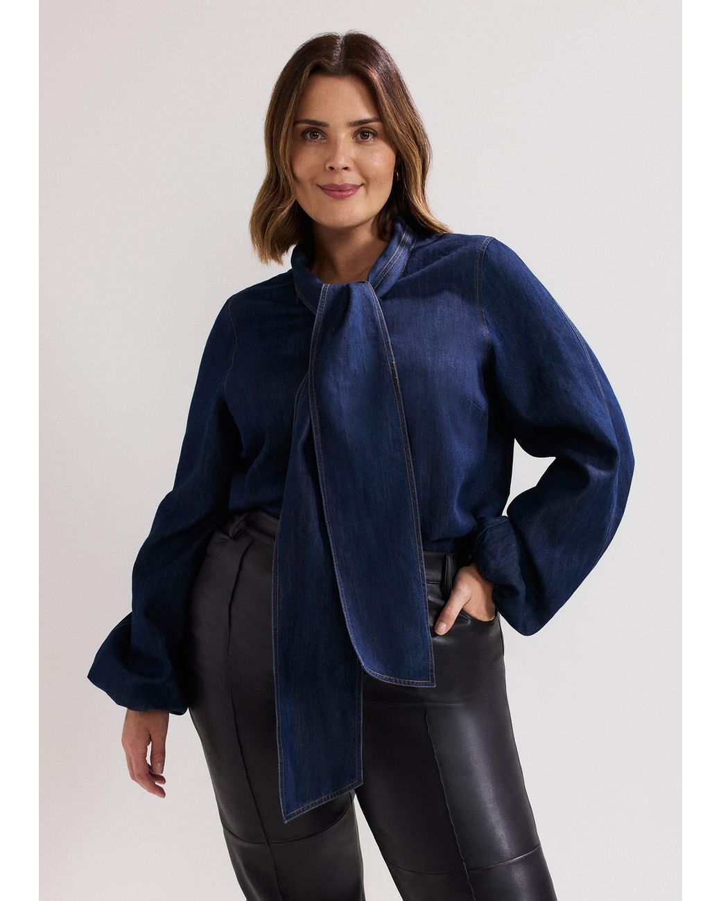 Phase Eight Blue Penelope Tie Blouse