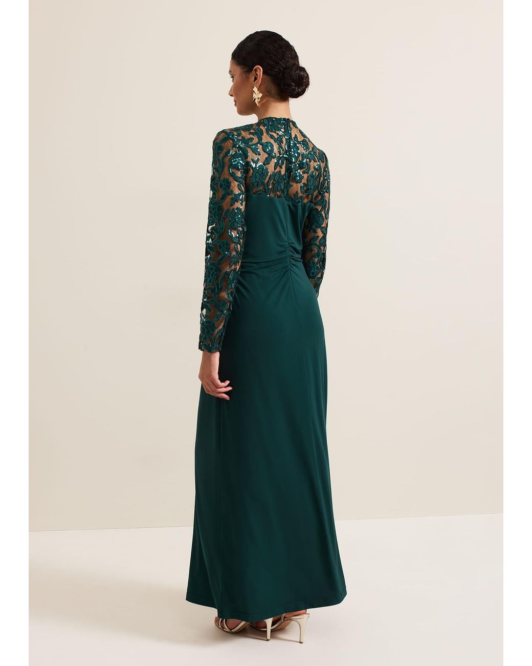 Phase Eight Green Ilona Sequin Maxi Dress