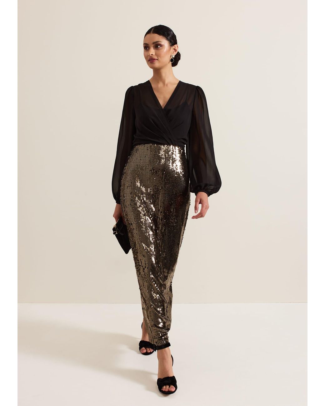 Phase Eight Multicolor Aniya Sequin Long Sleeved Maxi Dress