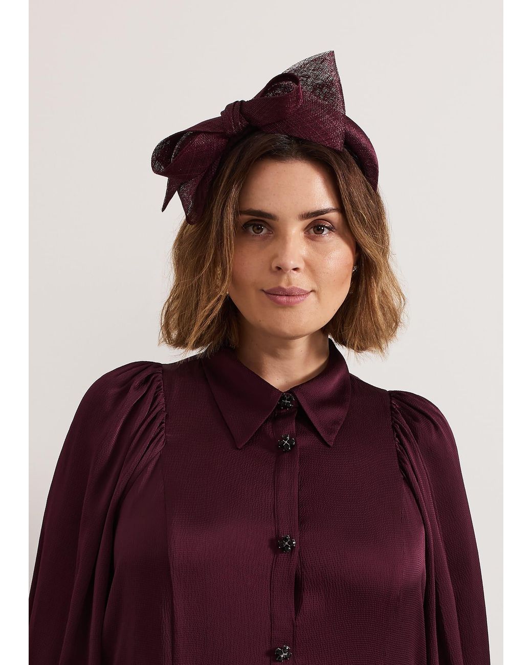 Phase Eight Purple Padded Bow Headband