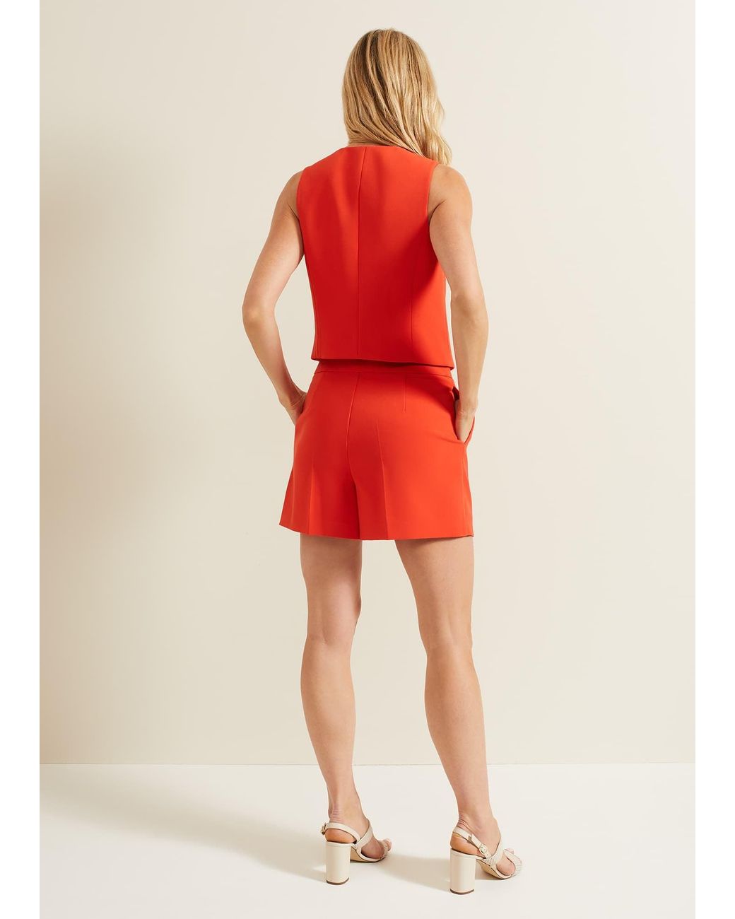 Phase Eight Red Aubrina Smart Shorts