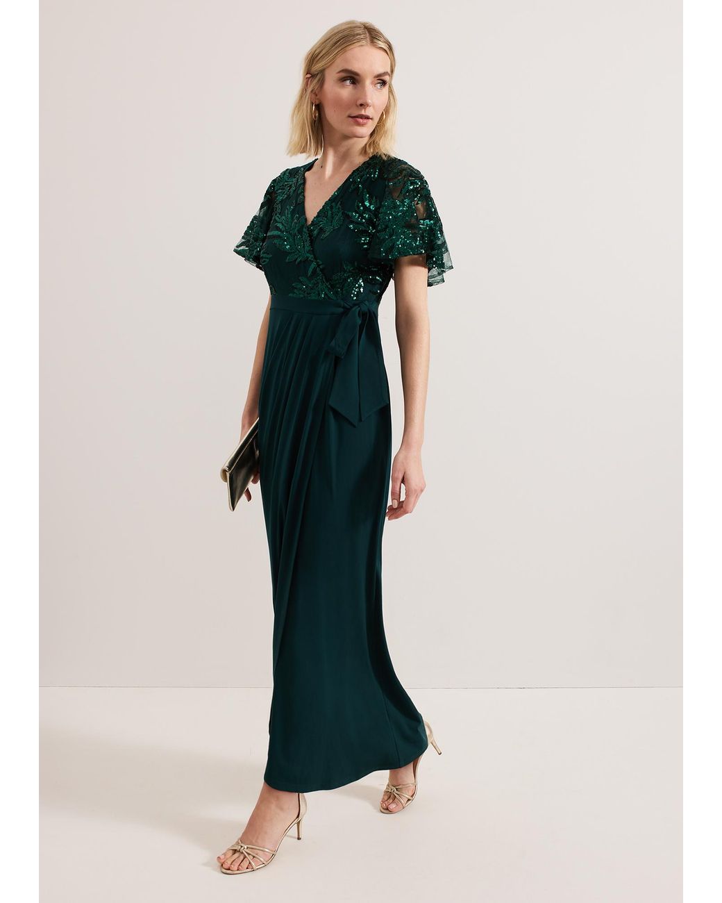 Phase Eight Blue Minty Wrap Maxi Dress