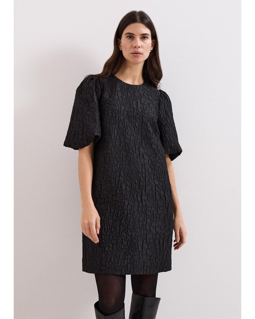 Phase Eight Black Depti Jaquard Dress