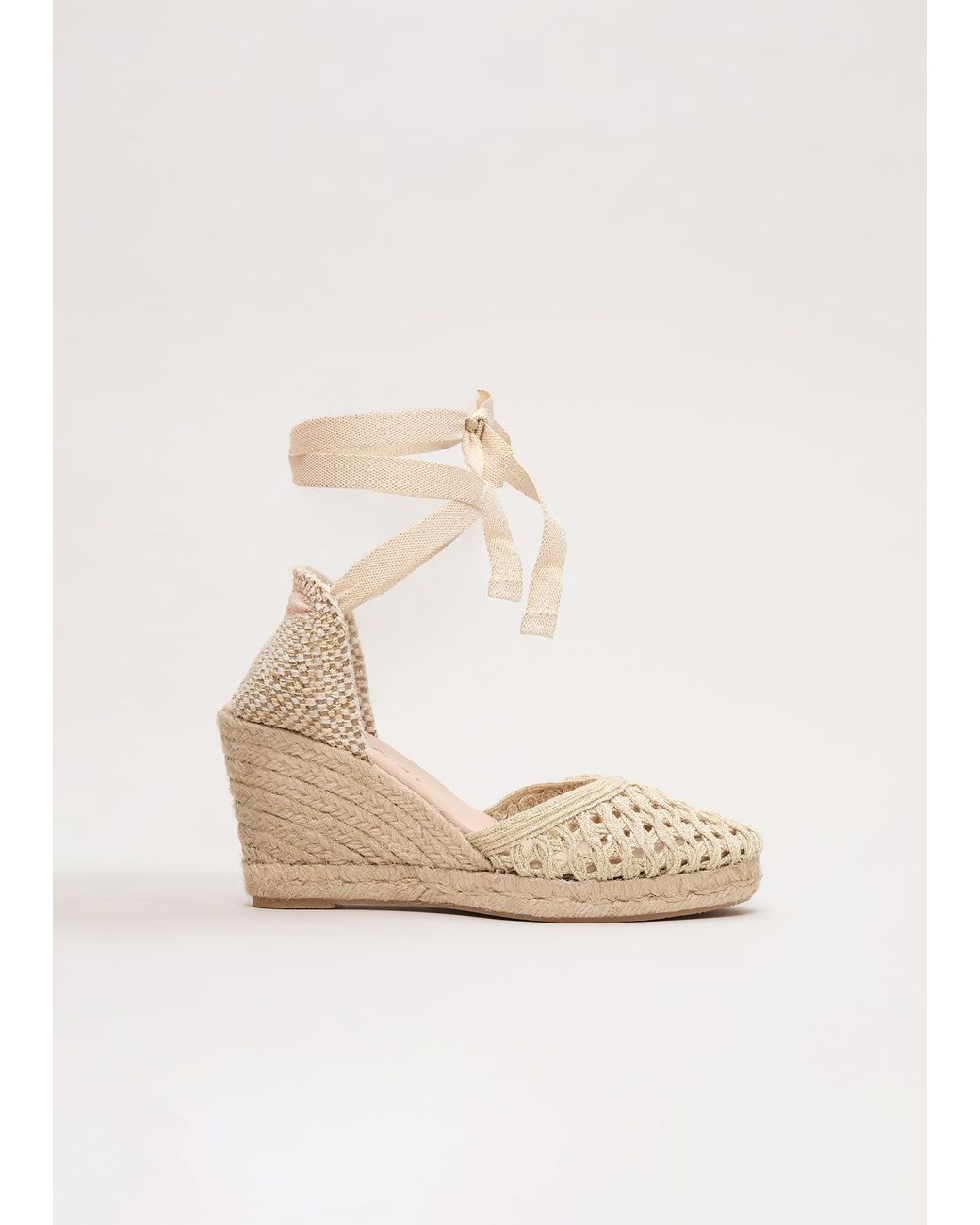 Phase Eight Natural Metallic Openwork Wedge Espadrille