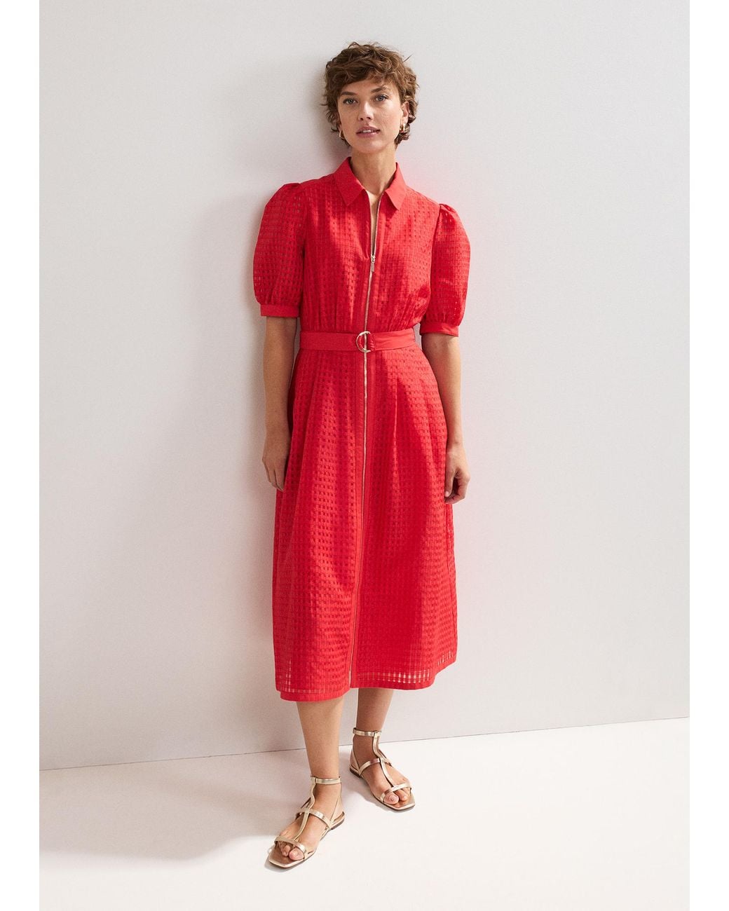 Phase Eight Red Carey Check Dress