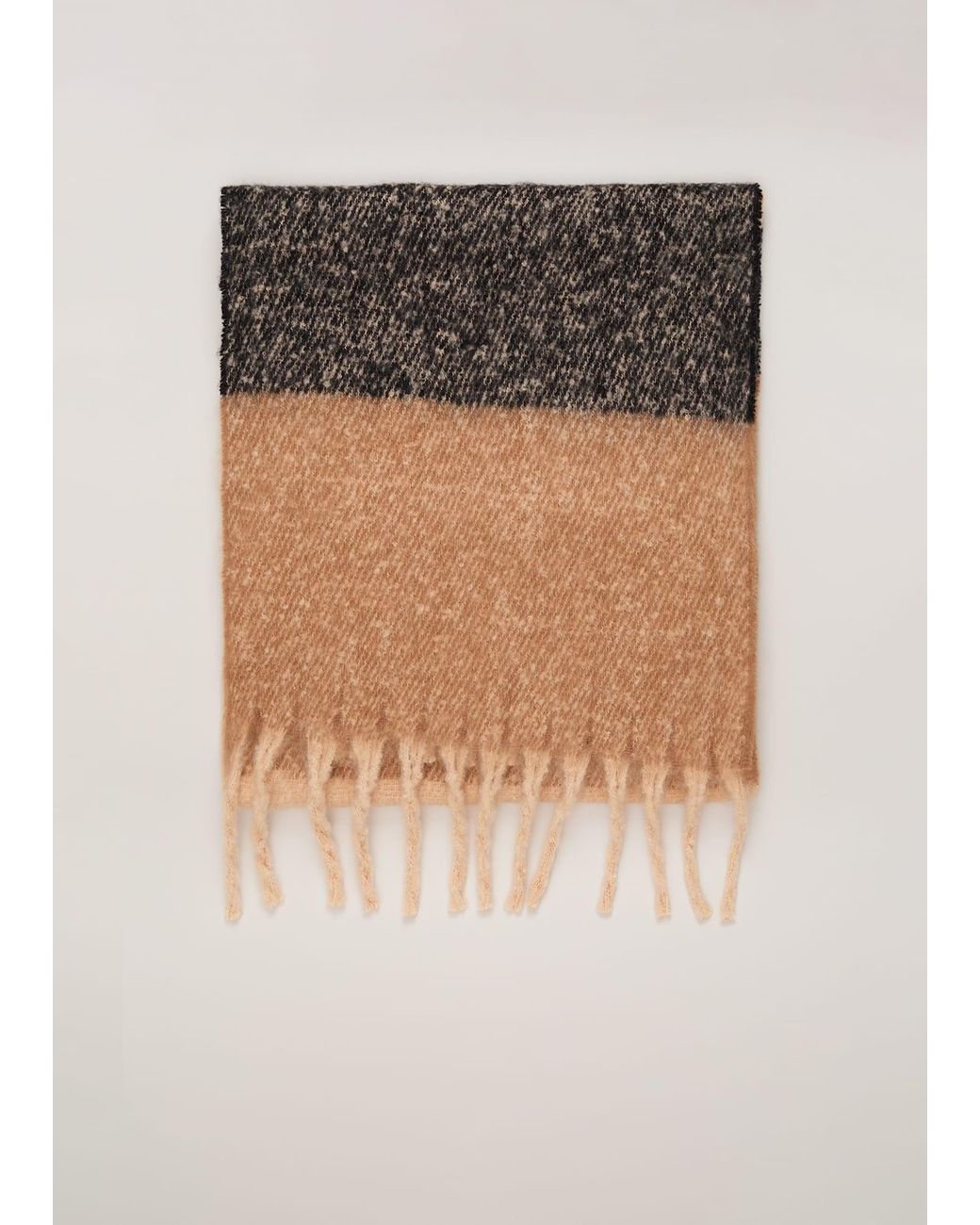 Phase Eight Natural Oversized Stripe Brushed Scarf