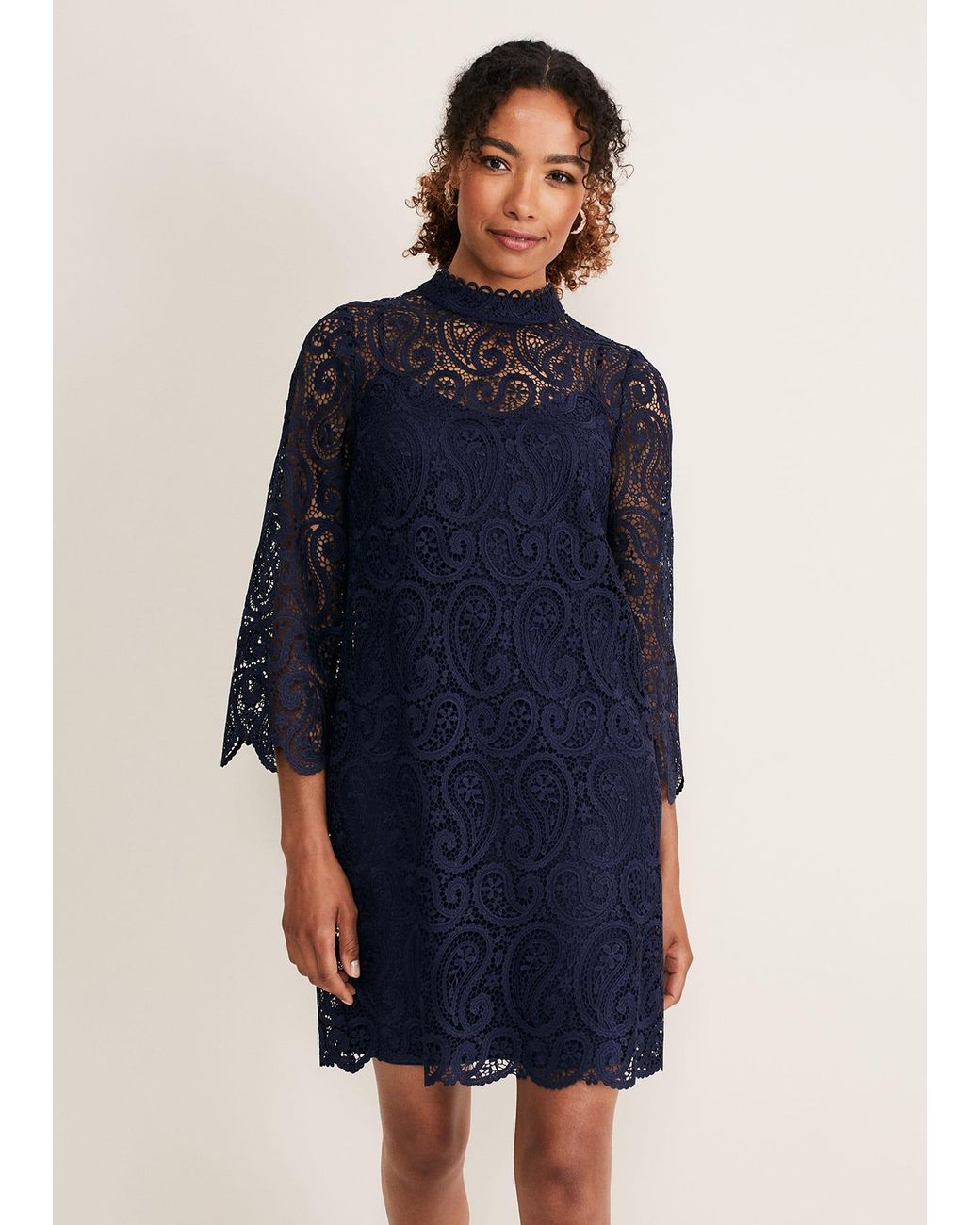 Phase Eight Blue Verity Lace Dress