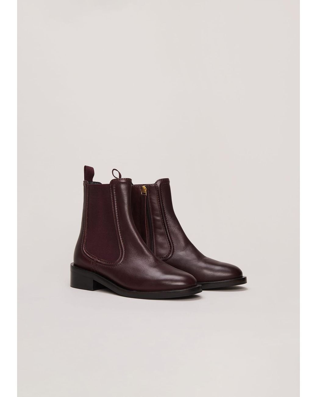 Phase Eight Brown Leather Ankle Boots