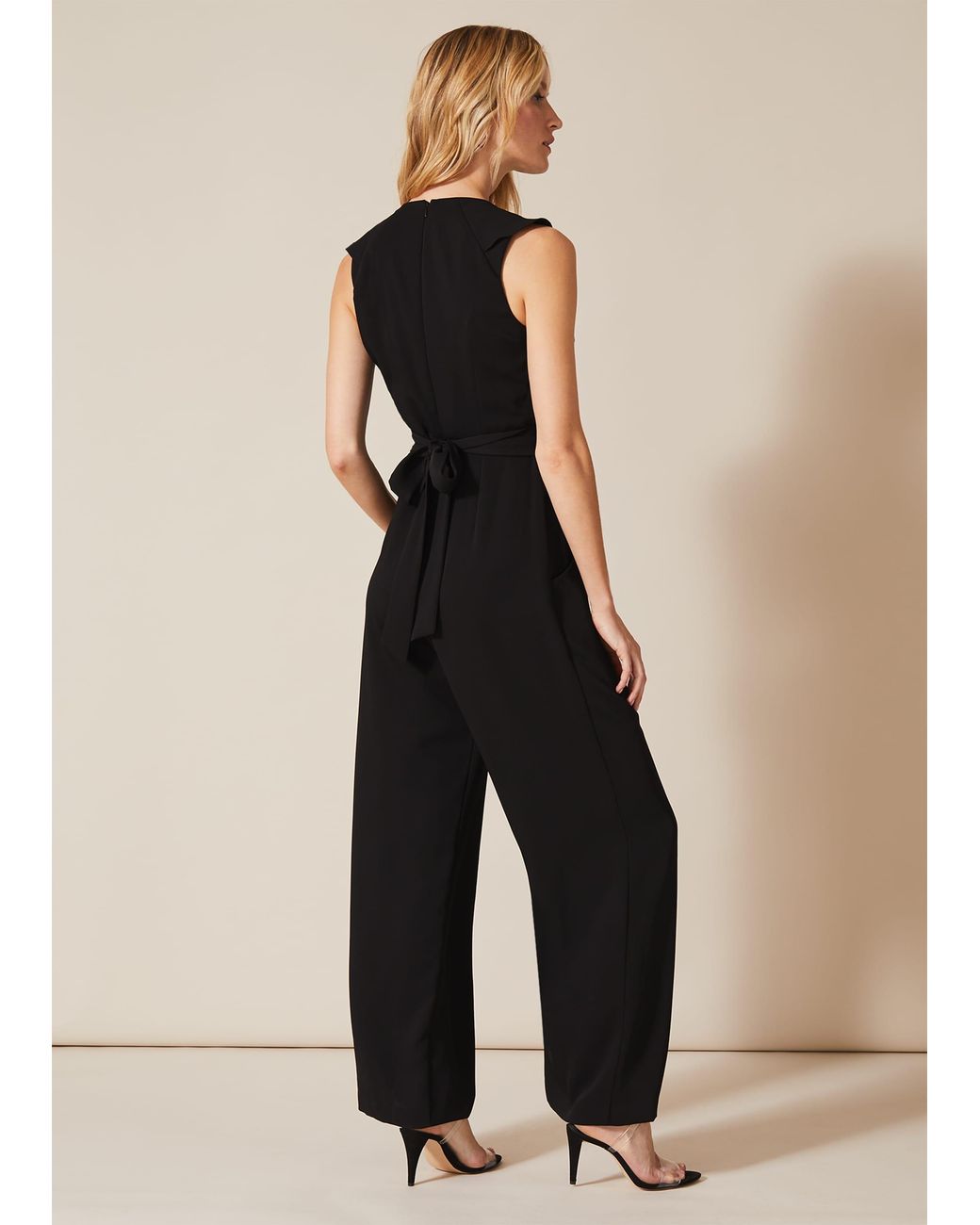 Phase Eight Black Linda Frill Wrap Jumpsuit