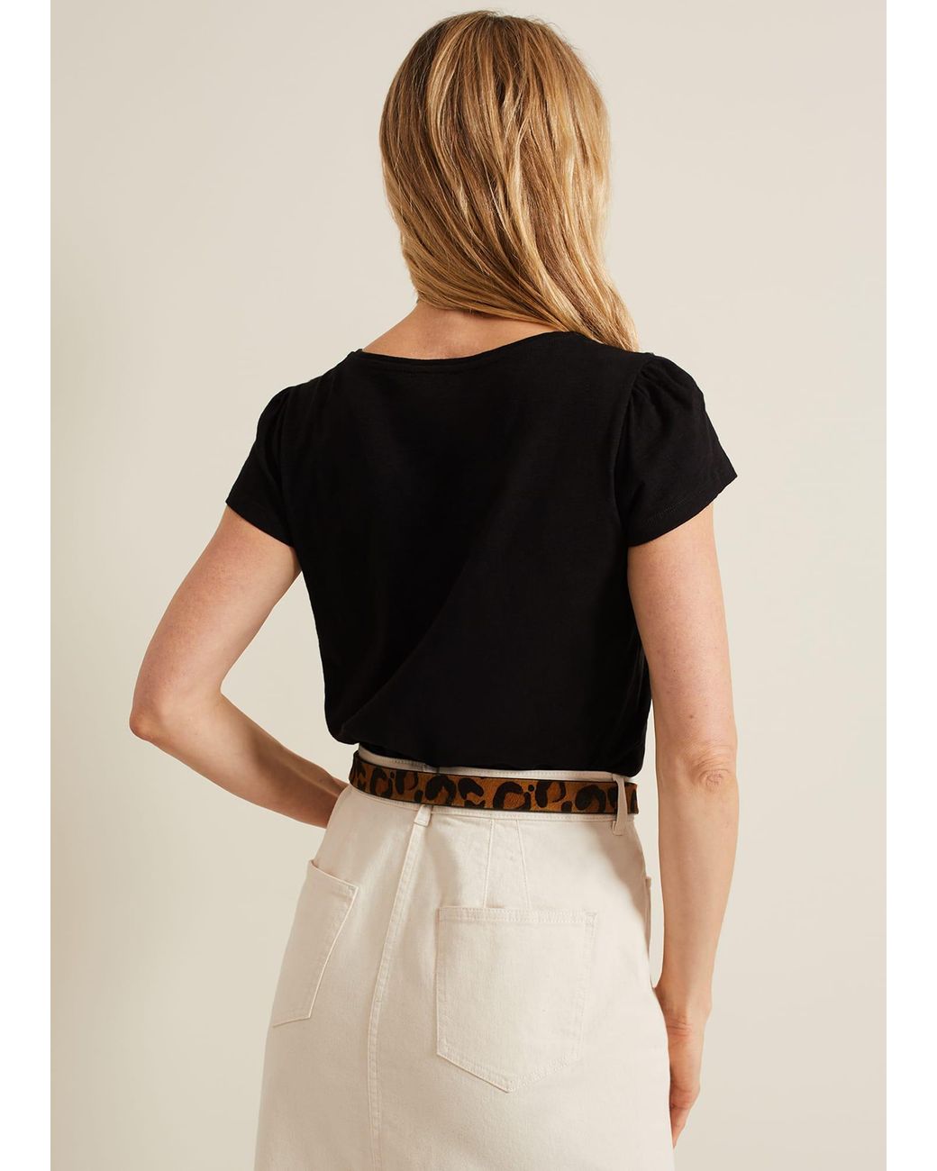 Phase Eight Black Bella Square Neck Top