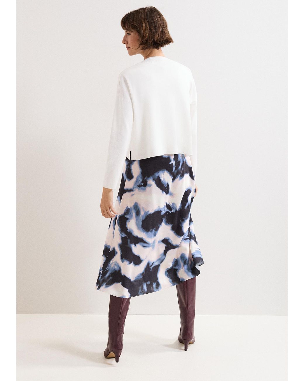 Phase Eight White Issy Tye Dye Dress