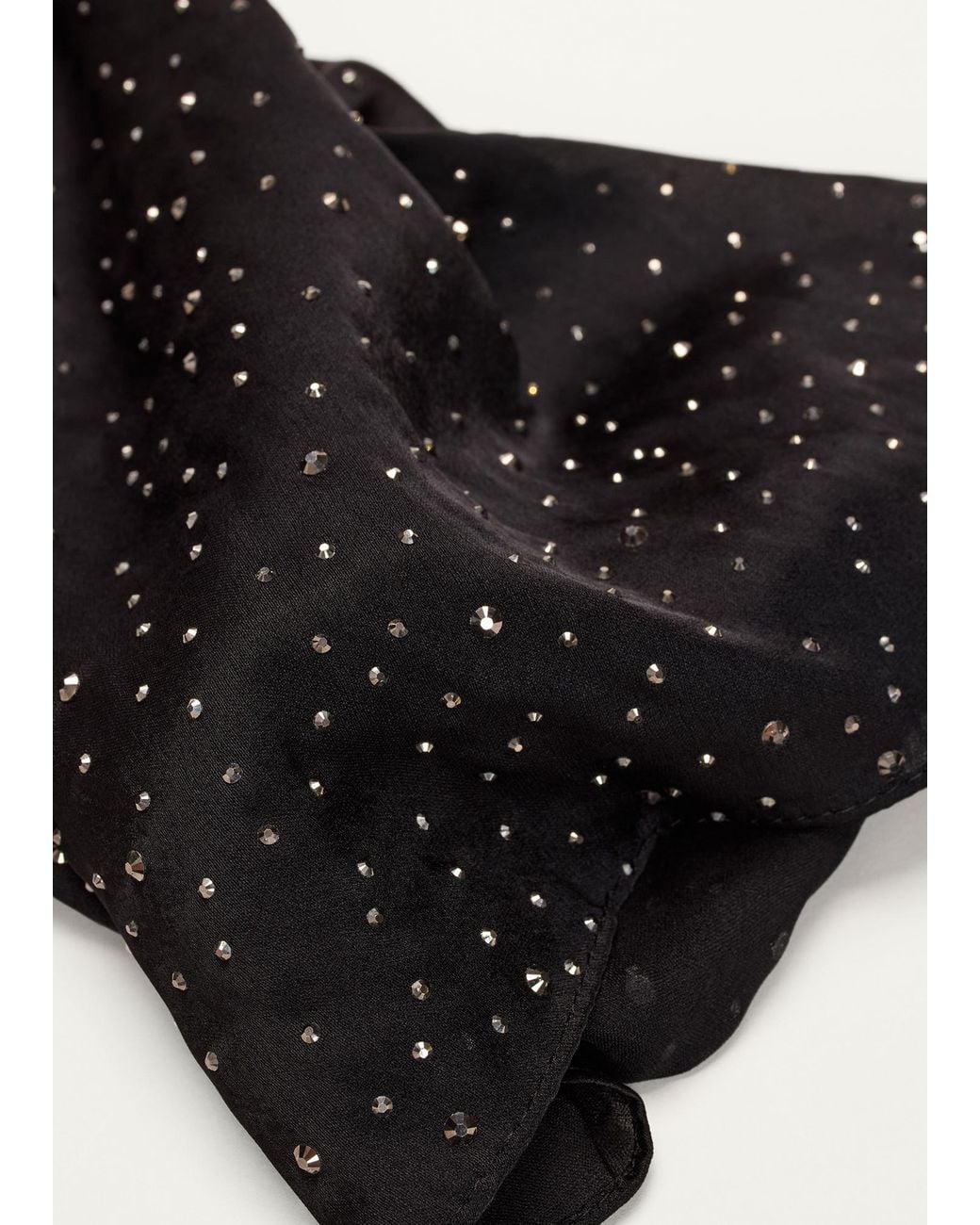 Phase Eight Black Hotfix Embellished Satin Scarf