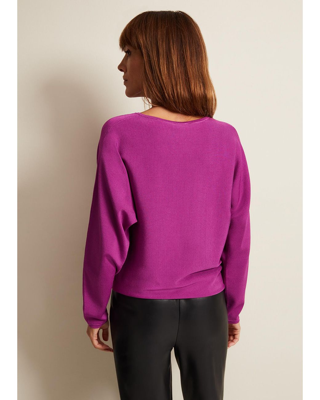Phase Eight Purple Letina Slinky Keyhole Knit Jumper